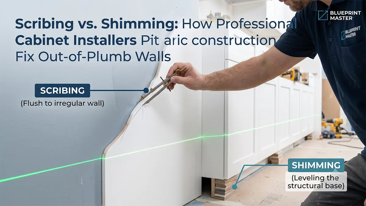 Scribing vs. Shimming: How Professional Cabinet Installers Fix Out-of-Plumb Walls