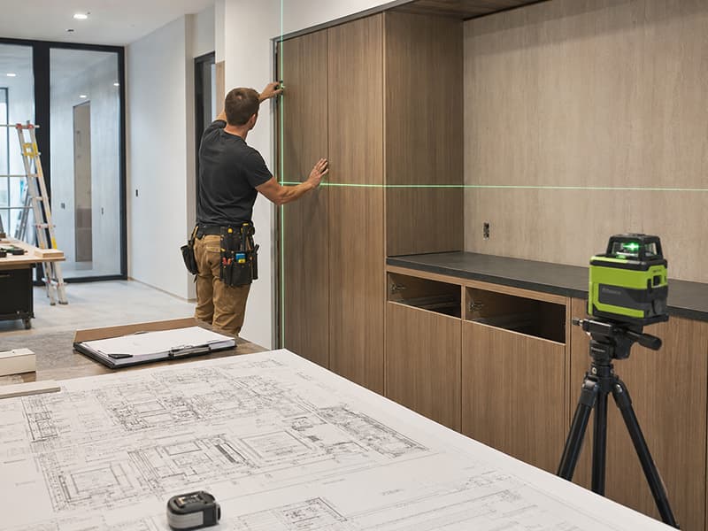 BluePrint master Cabinetry laser levels setup